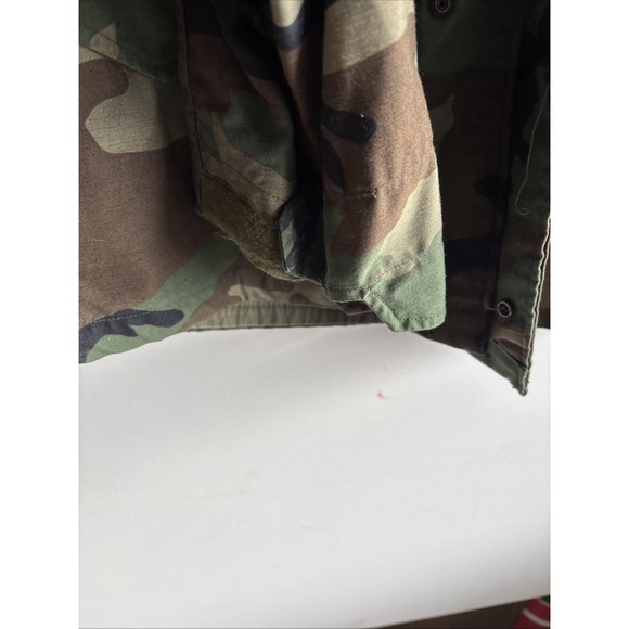 Vintage M-65 Field Coat Cold Weather Camo Jacket Woodland US Army Men's Medium R - Picture 7 of 8